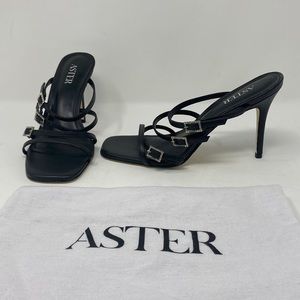 NEW ASTER capri shoe strappy high heeled, black sandals. without box Size 8.5